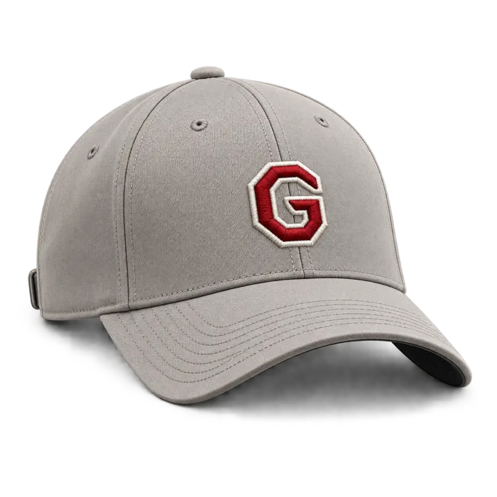 Stone gray custom cap with embroidered G logo
